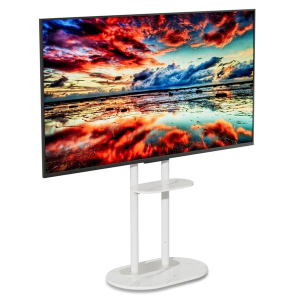Support TV Solivis Blanc - Métal - 38 x 157 x 60 cm