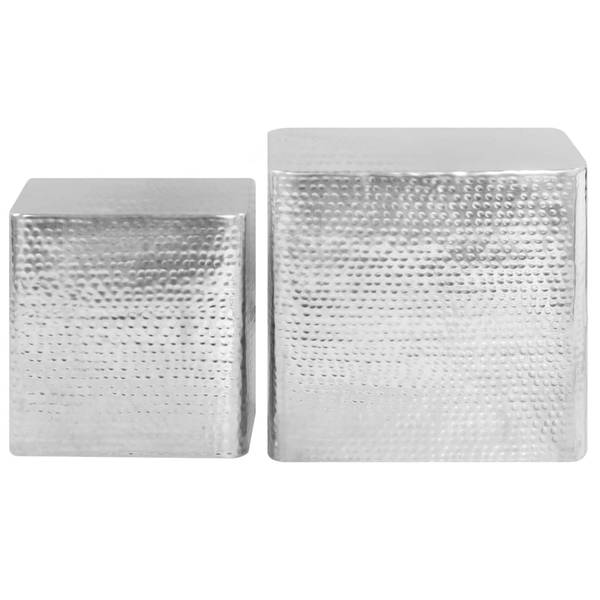 Beistelltisch 246504 2er Set Silber - Aluminium - 40 x 38 x 40 cm