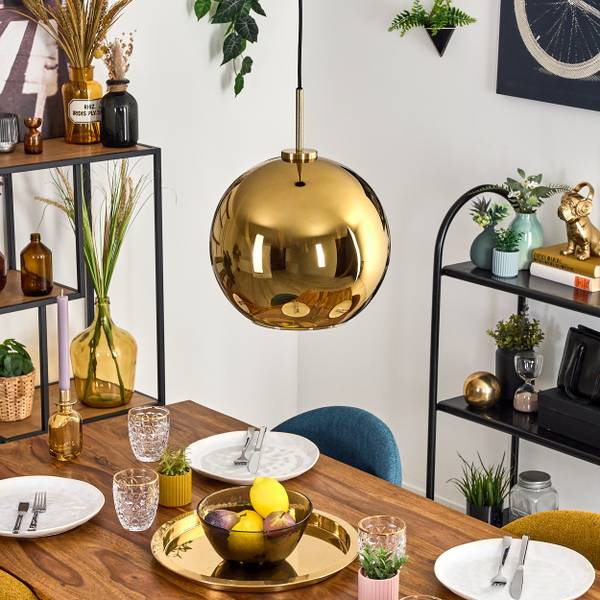 Pendelleuchte Cesaro Gold - Metall - 34 x 129 x 50 cm