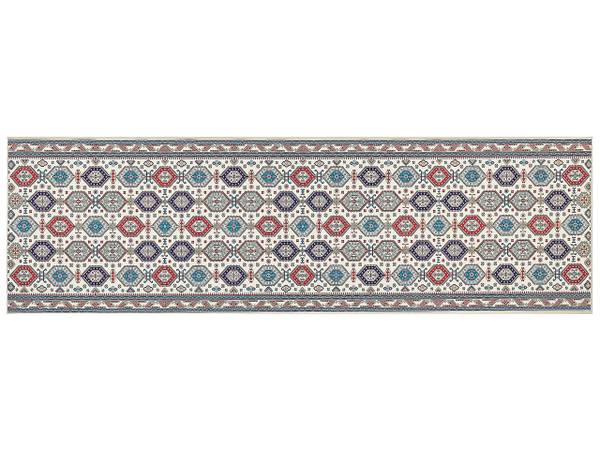 Teppich HACILAR Beige - Blau - Rot - Textil - 60 x 1 x 200 cm