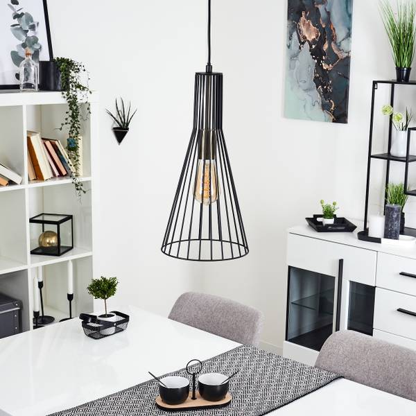 Deckenleuchte Poggiomarino Schwarz - Metall - 21 x 125 x 21 cm