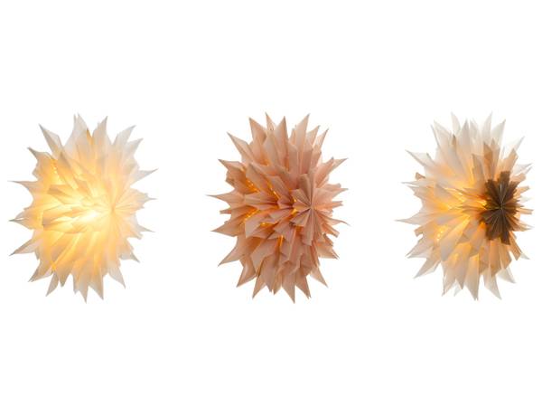 LED Deko FORSAN 3-tlg Braun - Pink - Weiß - Papier - 41 x 41 x 16 cm