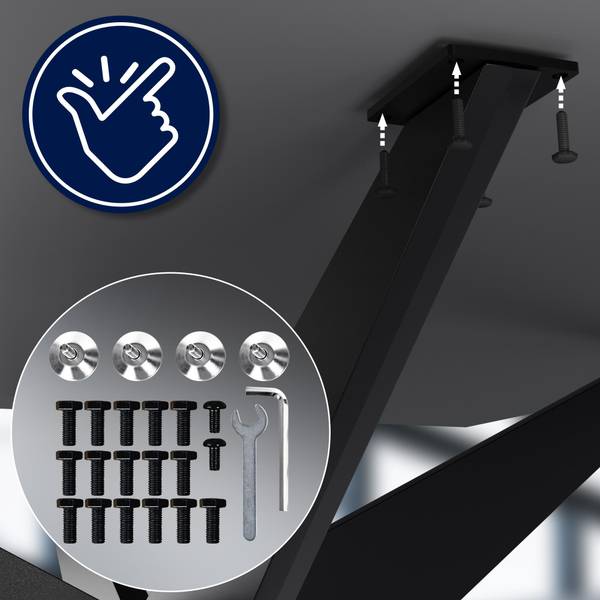 pieds de table Delmont Noir - Métal - 130 x 74 x 130 cm