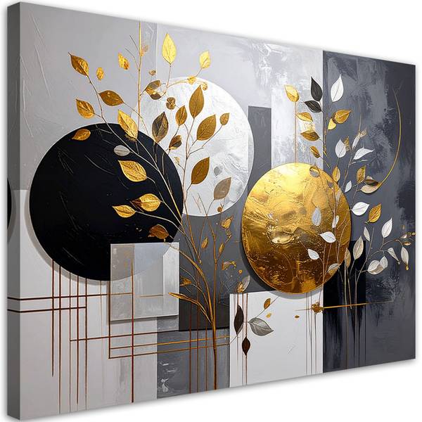 Wandbild Abstrakte Motive Grau - Polyester - 60 x 40 x 3 cm