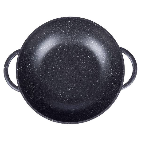 Wokpfanne mit Glasdeckel GRANDE 112979 Schwarz - Aluminium - 33 x 10 x 42 cm