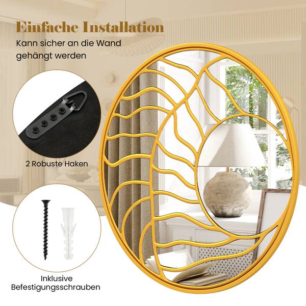 Wandspiegel TL32569SPNL goud - glas - 80 x 2 x 80 cm