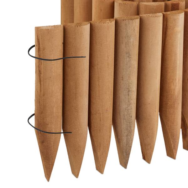 Rasenkante Holz 20 cm hoch Braun - Holzwerkstoff - 120 x 20 x 2 cm