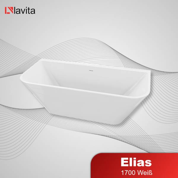 Freistehende Badewanne Elias 1700 Weiß - Kunststoff - 170 x 60 x 82 cm