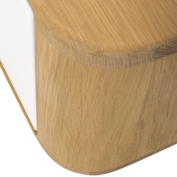 TV-Lowboard Loca I Wildeiche teilmassiv - Weiß / Wildeiche - Breite: 225 cm
