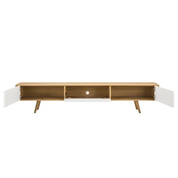 TV-Lowboard Loca I Wildeiche teilmassiv - Weiß / Wildeiche - Breite: 225 cm