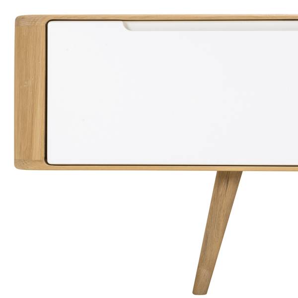 TV-Lowboard Loca I Wildeiche teilmassiv - Weiß / Wildeiche - Breite: 225 cm