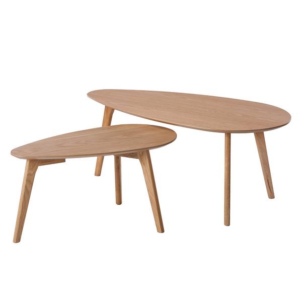 Couchtisch-Set Kazin 2er-Set Eiche teilmassiv - Eiche