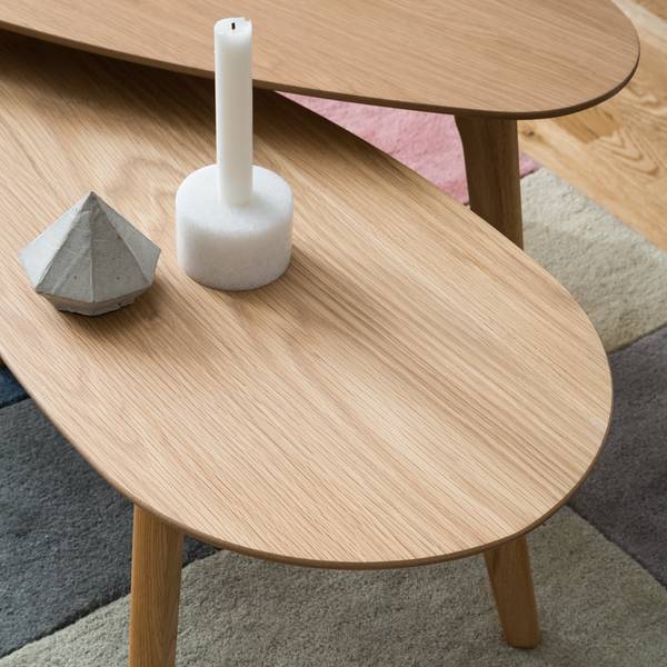 Couchtisch-Set Kazin 2er-Set Eiche teilmassiv - Eiche