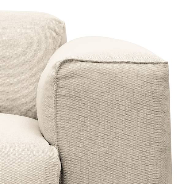 Ecksofa HUDSON 3-Sitzer mit Longchair Webstoff Saia: Beige - Breite: 251 cm - Longchair davorstehend links