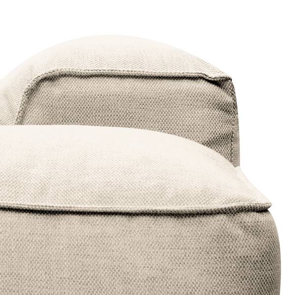Ecksofa HUDSON 3-Sitzer mit Longchair Webstoff Saia: Beige - Breite: 251 cm - Longchair davorstehend links