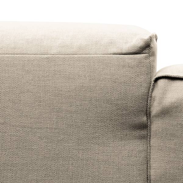 Ecksofa HUDSON 3-Sitzer mit Longchair Webstoff Saia: Beige - Breite: 251 cm - Longchair davorstehend links
