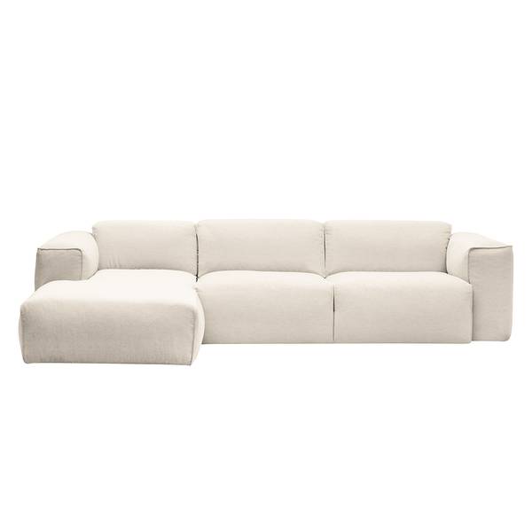 Ecksofa HUDSON 3-Sitzer mit Longchair Webstoff Saia: Beige - Breite: 284 cm - Longchair davorstehend links
