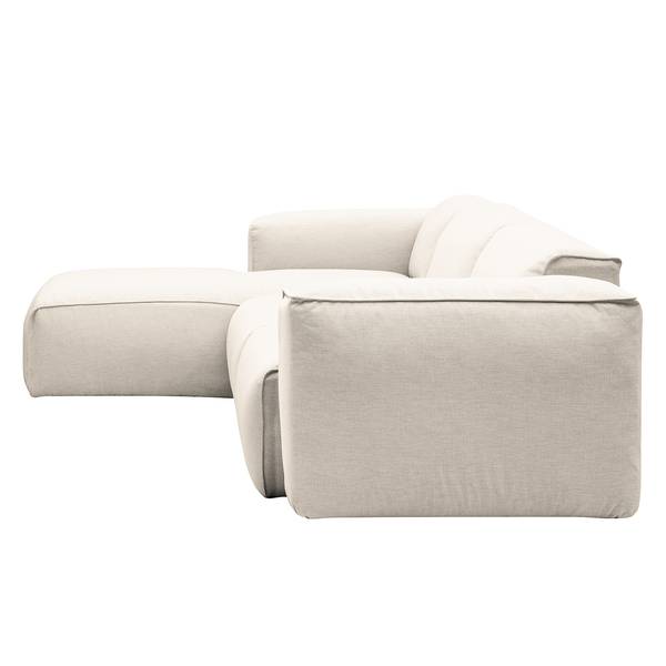 Ecksofa HUDSON 3-Sitzer mit Longchair Webstoff Saia: Beige - Breite: 284 cm - Longchair davorstehend links
