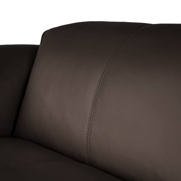 Wohnlandschaft HUDSON Echtleder Neka: Dunkelbraun - Longchair davorstehend links / Ottomane rechts