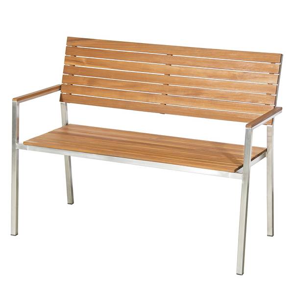 Gartenbank TEAKLINE Teak massiv / Edelstahl - Breite: 114 cm