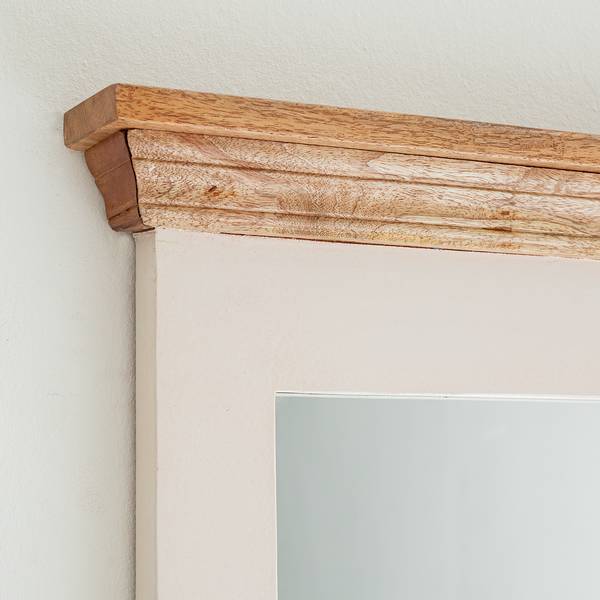 Badkamerspiegel Newhaven massief mangohout - mangohout/wit