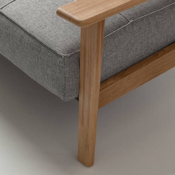 Klappsofa Splitback Frej Stoff Mixed Dance: 521 Grey - Eiche Hell