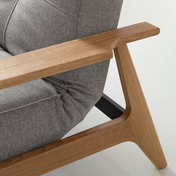 Klappsofa Splitback Frej Stoff Mixed Dance: 521 Grey - Eiche Hell