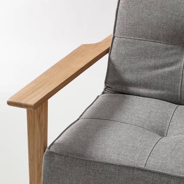 Klappsofa Splitback Frej Stoff Mixed Dance: 521 Grey - Eiche Hell