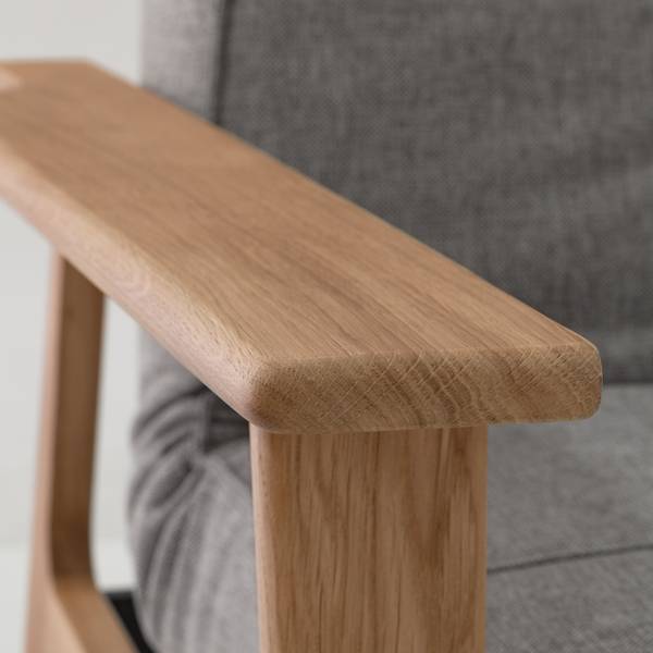 Klappsofa Splitback Frej Stoff Mixed Dance: 521 Grey - Eiche Hell