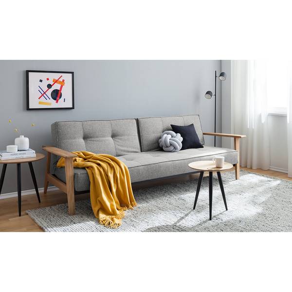 Klappsofa Splitback Frej Stoff Mixed Dance: 521 Grey - Eiche Hell