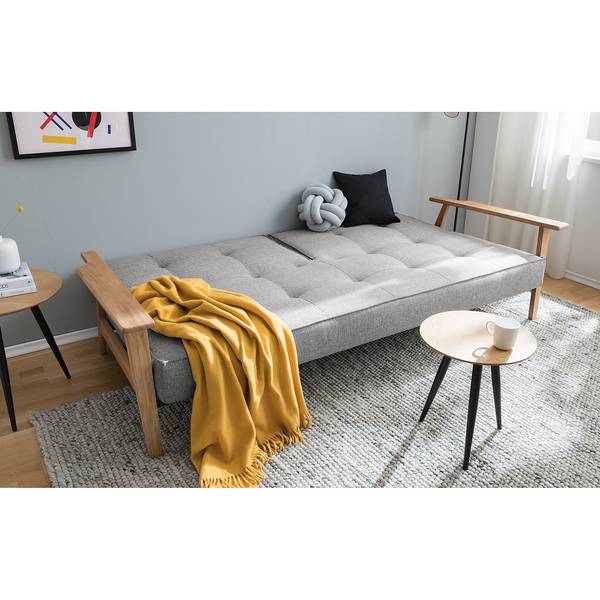 Klappsofa Splitback Frej Stoff Mixed Dance: 521 Grey - Eiche Hell