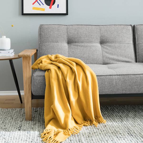 Klappsofa Splitback Frej Stoff Mixed Dance: 521 Grey - Eiche Hell