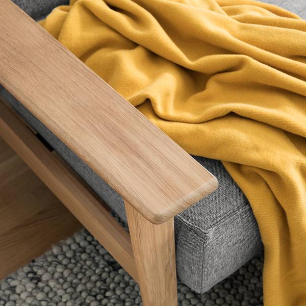 Klappsofa Splitback Frej Stoff Mixed Dance: 521 Grey - Eiche Hell