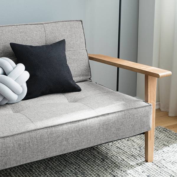 Klappsofa Splitback Frej Stoff Mixed Dance: 521 Grey - Eiche Hell