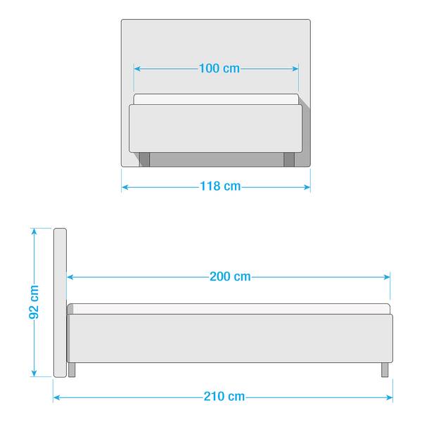 Polsterbett Parsberg Webstoff Pistaziengrün - 100 x 200cm