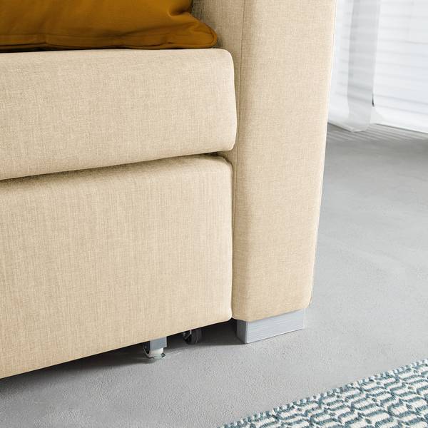 Slaapbank LATINA Basic stof Doran: crèmekleurig - Breedte: 193 cm