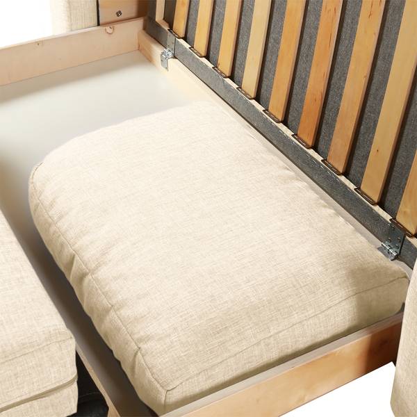 Slaapbank LATINA Basic stof Doran: crèmekleurig - Breedte: 193 cm