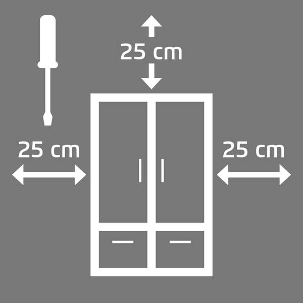 Schwebetürenschrank Quadra (Spiegel) Anthrazit - 136 x 210 cm