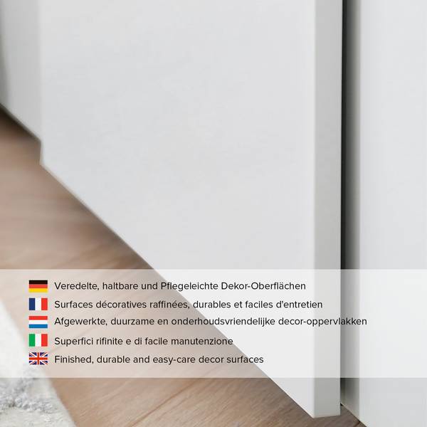 Drehtürenschrank KiYDOO III Hochglanz Weiß / Alpinweiß - 226 x 210 cm