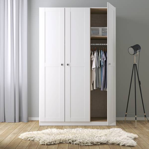 Drehtürenschrank KiYDOO Landhaus I Alpinweiß - 136 x 197 cm