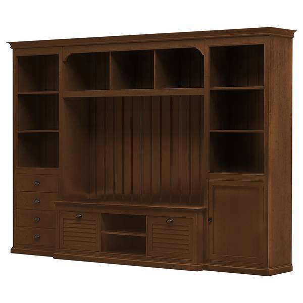 Tv-wand Sollerön II wand Sollerön II - deels massief pijnboomhout - bruin pijnboomhout/zwart