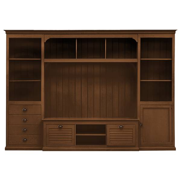 Tv-wand Sollerön II wand Sollerön II - deels massief pijnboomhout - bruin pijnboomhout/zwart