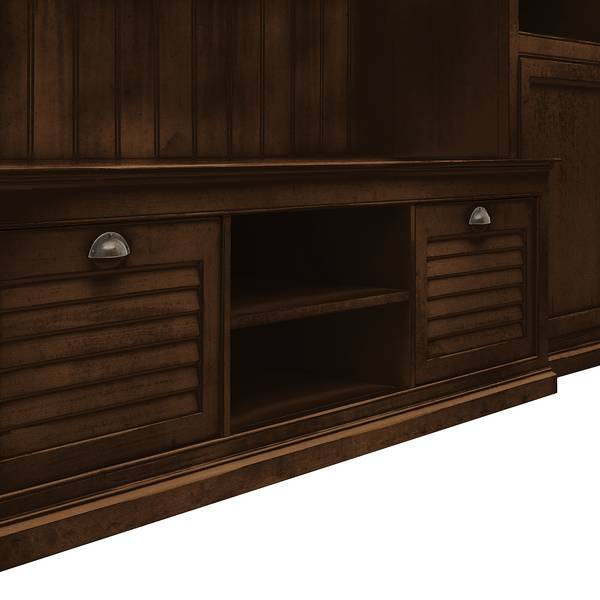 Tv-wand Sollerön II wand Sollerön II - deels massief pijnboomhout - bruin pijnboomhout/zwart