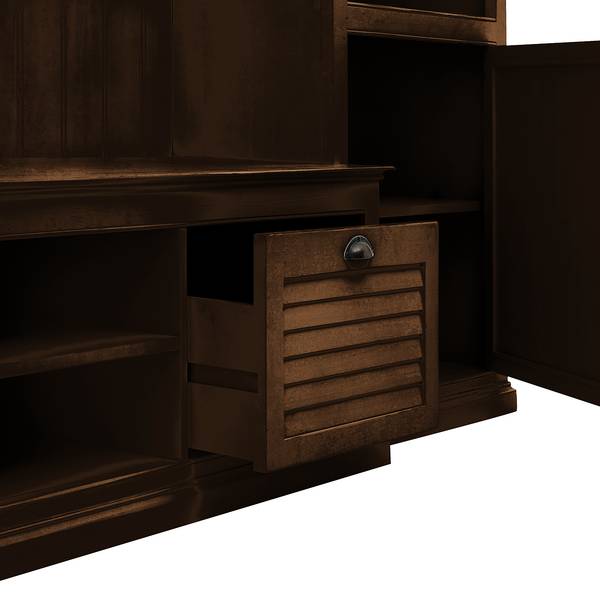 Tv-wand Sollerön II wand Sollerön II - deels massief pijnboomhout - bruin pijnboomhout/zwart