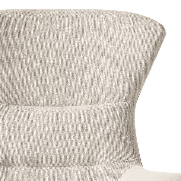 Sessel HEPBURN mit Kreuzfuß Webstoff Saia / Echtleder Neka: Beige / Cognac - Chrom glänzend