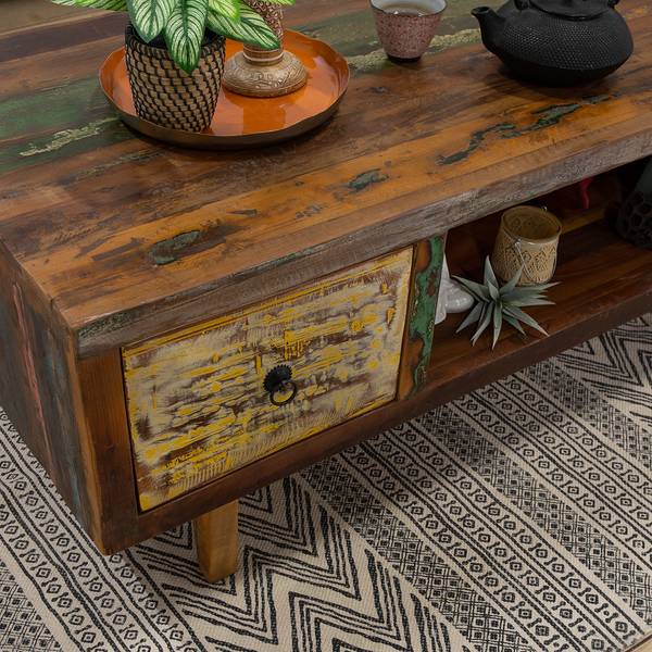 Couchtisch Yazoo Altholz massiv - Mehrfarbig