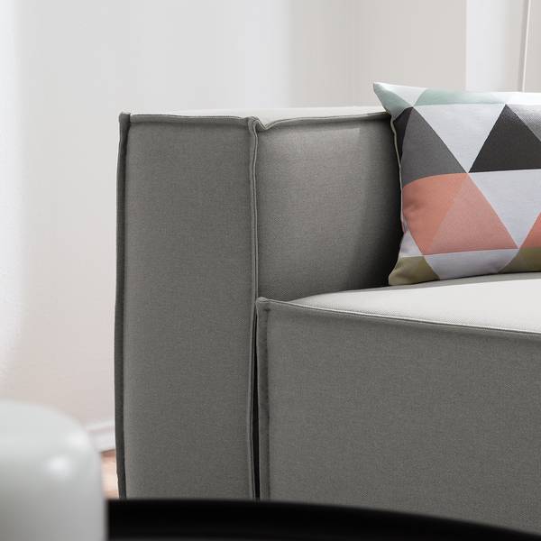 Ecksofa KINX mit Longchair Webstoff Osta: Graubraun - Breite: 260 cm - Longchair davorstehend rechts - Sitztiefenverstellung