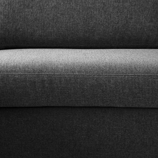 Ecksofa Cipo II Strukturstoff - Schwarz meliert - Ottomane davorstehend rechts