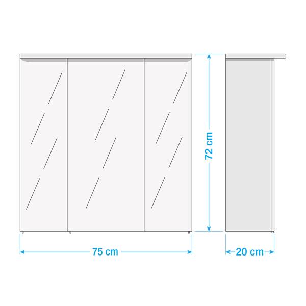 Spiegelschrank Quickset 313 II inkl. Beleuchtung - Eiche Sanremo Dekor