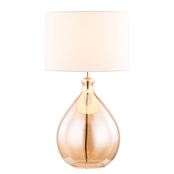 Tischleuchte Loster Mischgewebe / Sicherheitsglas - 1-flammig - Beige